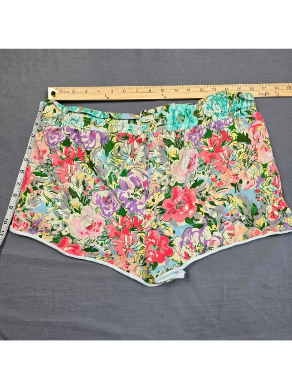 Beach Riot Womens Large Floral Print Drawstring Shorts Cotton Blend - Picture 3 of 3